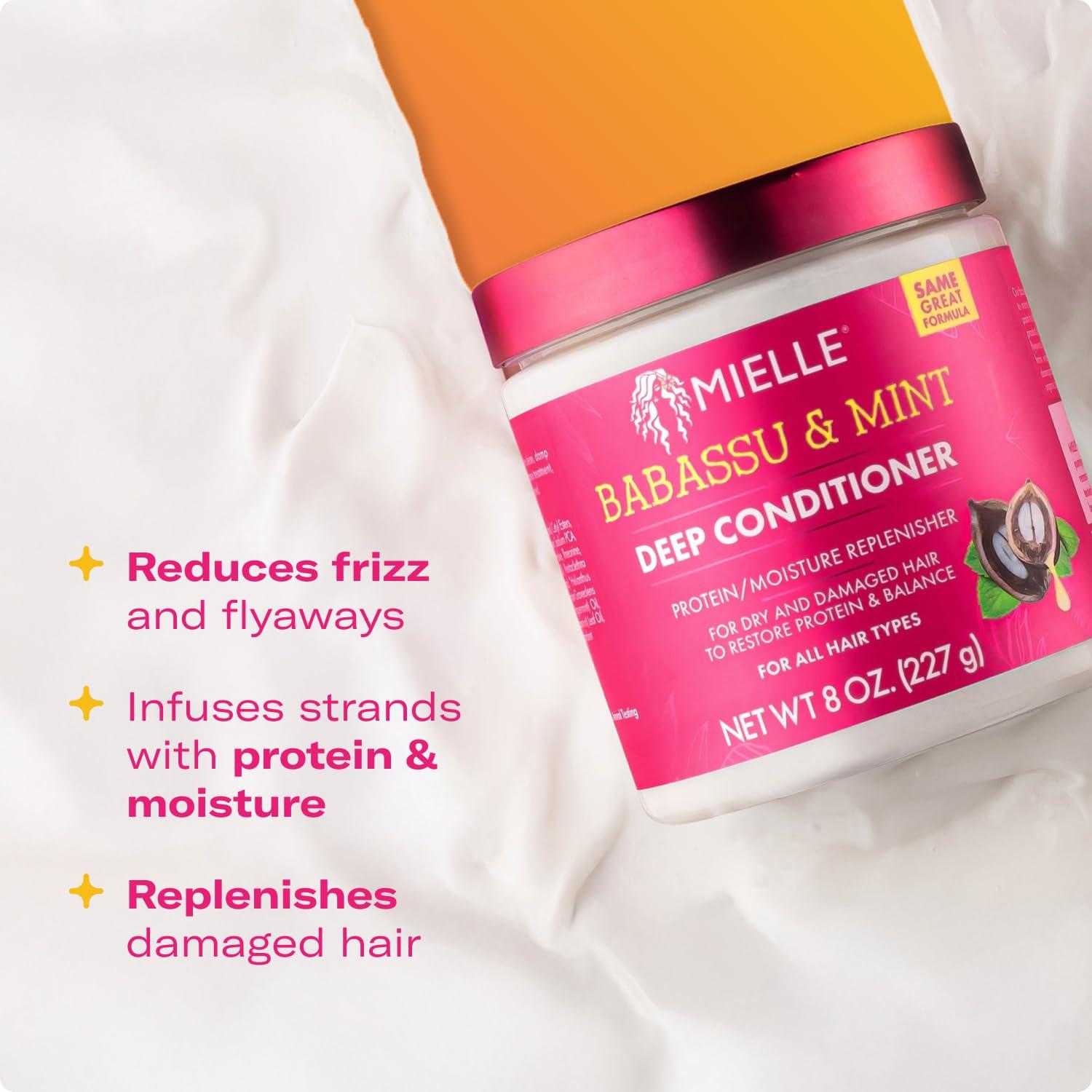 imageMielle Organics Babassu amp Mint Deep Conditioner with Protein Moisturizing amp Conditioning Deep Treatment Hydrating Repair for Dry Damaged amp Frizzy Hair 8 Oz