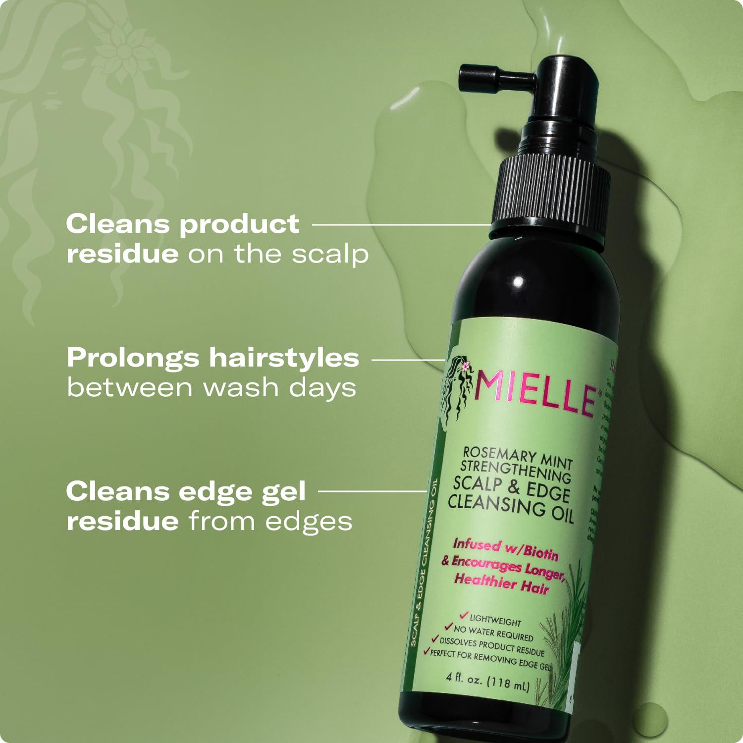 imageMielle Organics Daily Edge amp Scalp Maintenance Bundle Biotin Infused Edge Control Gel Scalp amp Edge Cleansing Oil and Rosemary Mint Scalp amp Hair Oil
