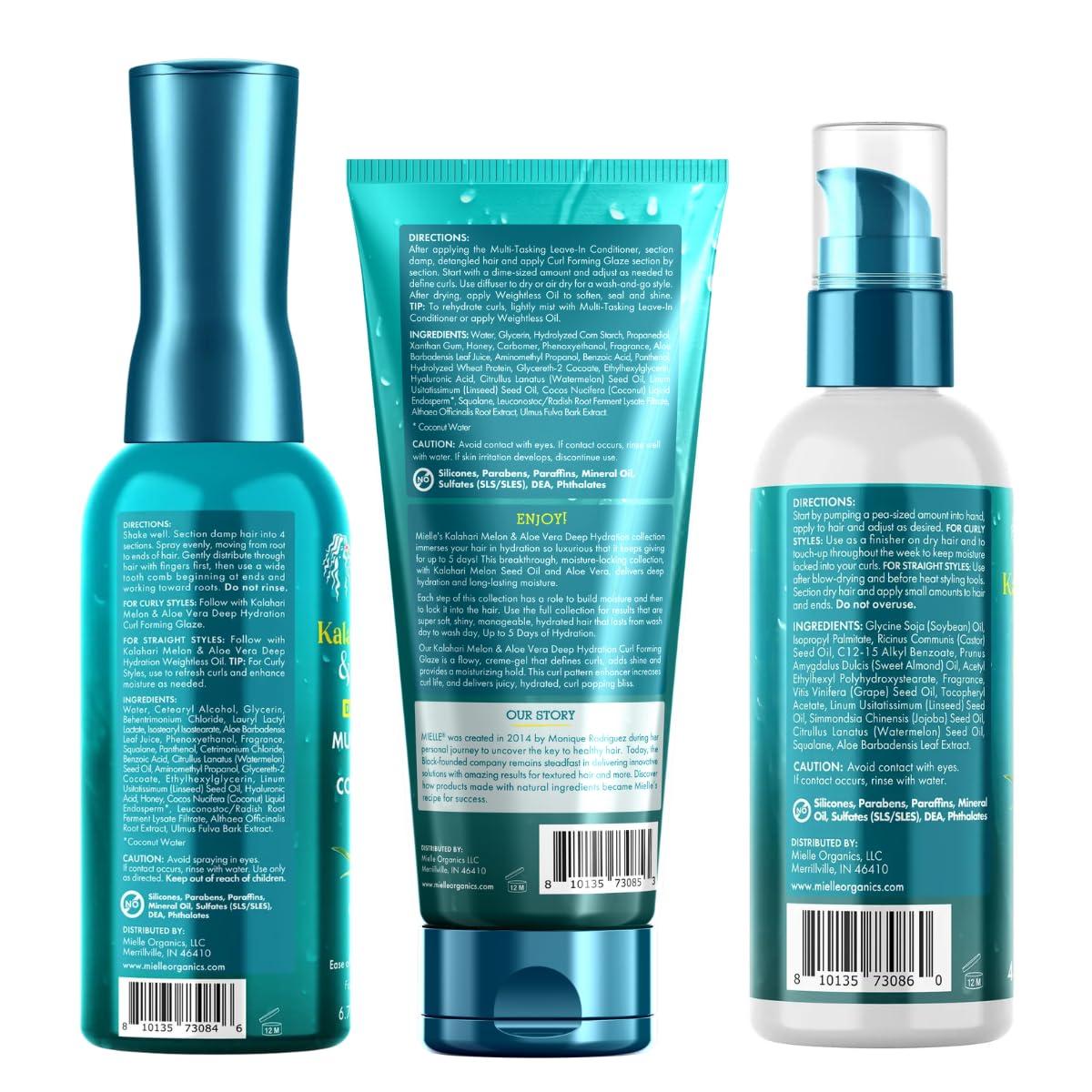imageMielle Organics Kalahari Melon amp Aloe Vera Deep Hydration Collection Up to 5 Days of Moisture for Dry Curly Coily and Textured Hair Types