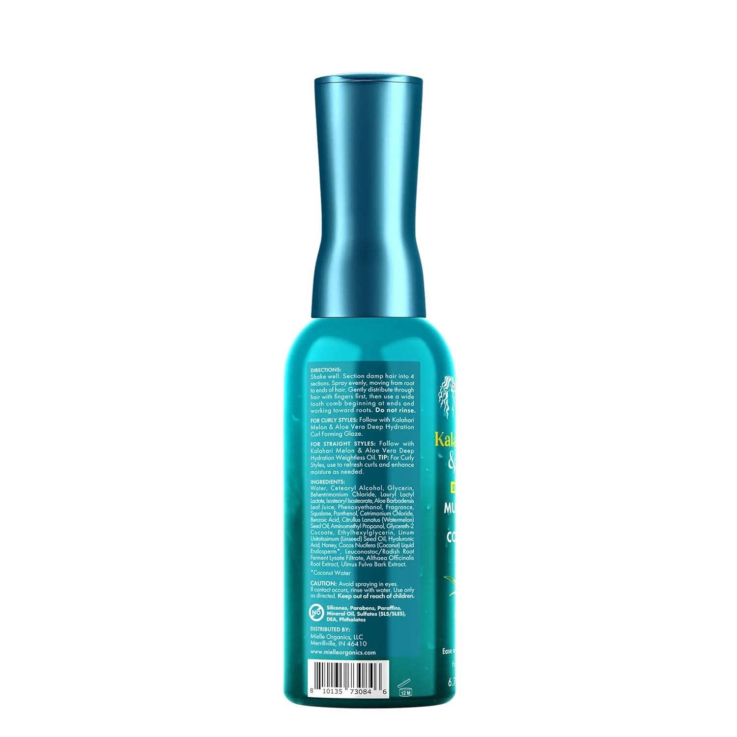 imageMielle Organics Kalahari Melon amp Aloe Vera Deep Hydration Shampoo amp MultiTasking LeaveIn Conditioner Bundle For Dry Curly and Textured Hair