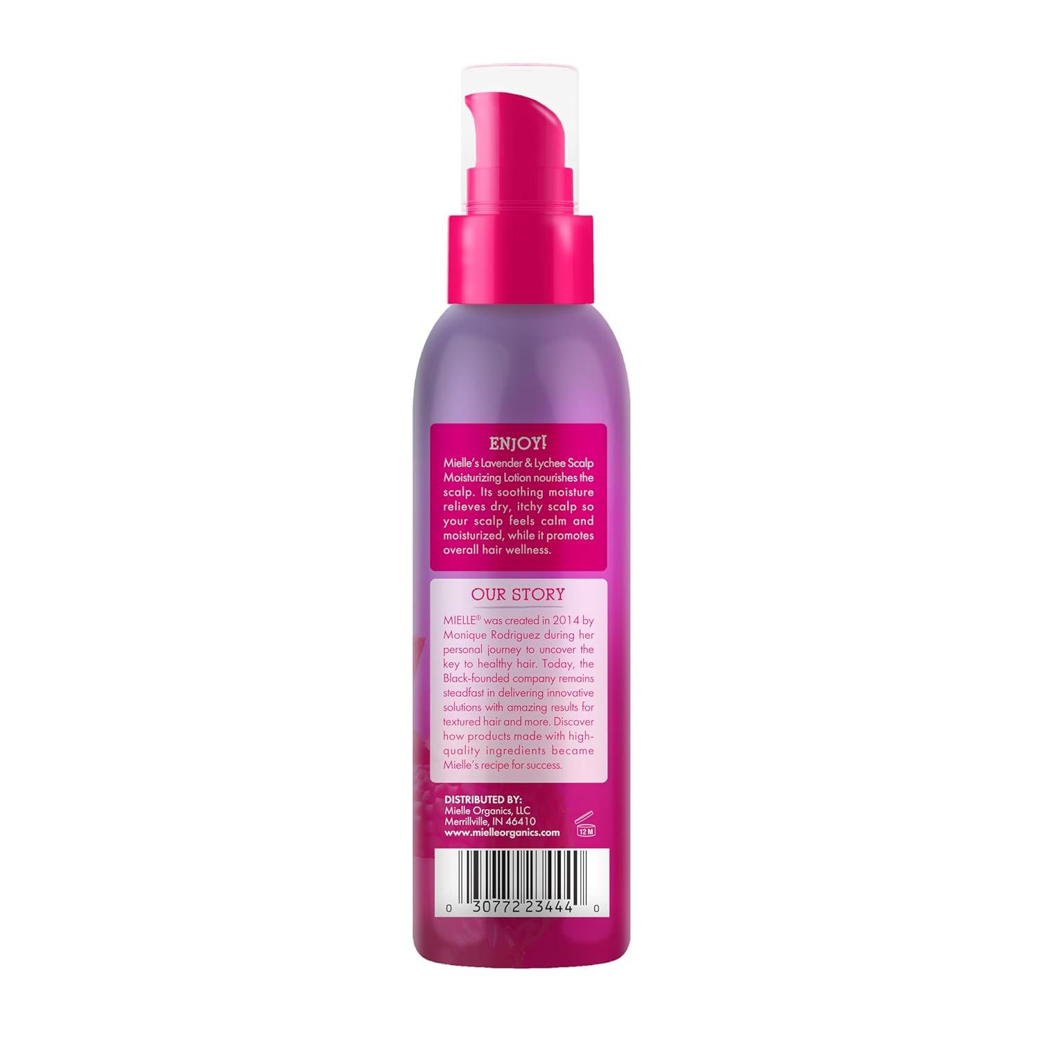 imageMielle Organics Lavender amp Lychee Scalp Moisturizing Lotion LeaveIn Treatment for Dry Itchy Scalp Lightweight Scalp Moisturizer with Niacinamide Aloe Menthol Protective Styles 4 fl oz