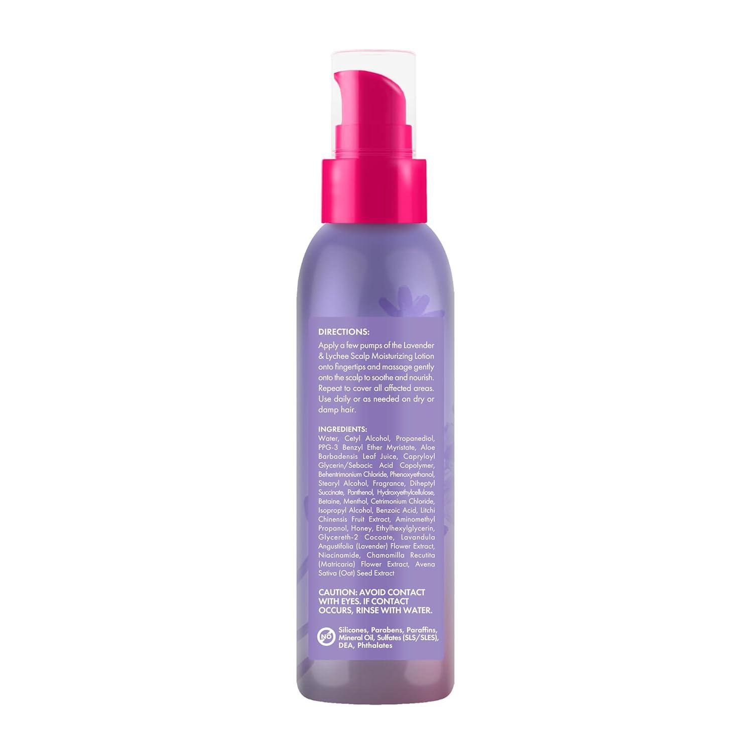 imageMielle Organics Lavender amp Lychee Scalp Moisturizing Lotion LeaveIn Treatment for Dry Itchy Scalp Lightweight Scalp Moisturizer with Niacinamide Aloe Menthol Protective Styles 4 fl oz