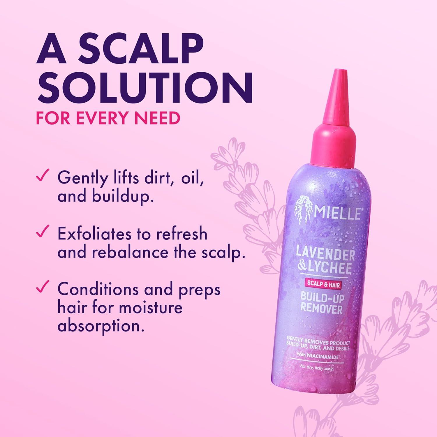 imageMielle Organics Lavender amp Lychee Scalp amp Hair BuildUp Remover Clarifying PreShampoo Treatment for Product Build Up Dirt amp Oil With Niacinamide Castor Oil amp Lavender Extract 4 fl oz