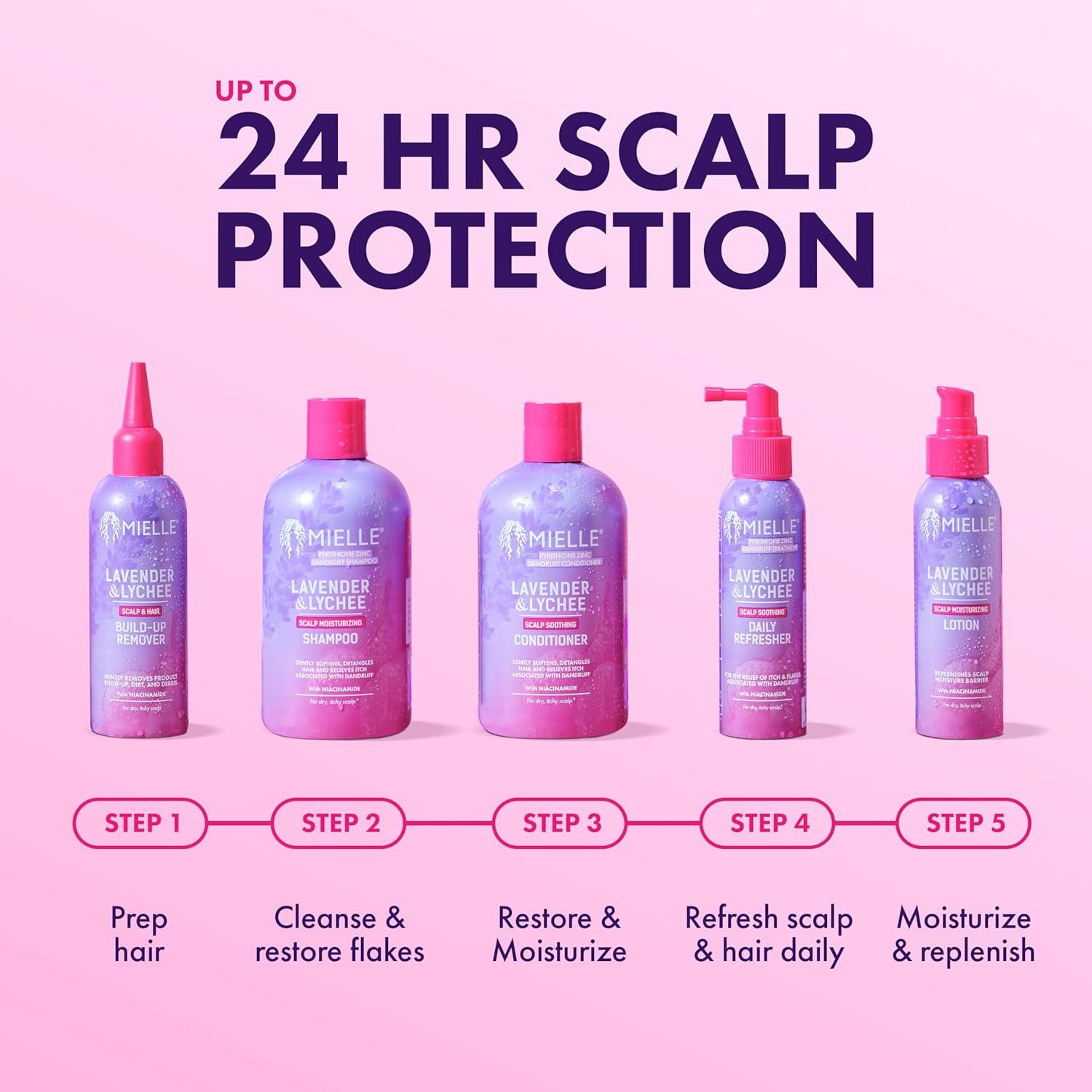 imageMielle Organics Lavender amp Lychee Scalp amp Hair BuildUp Remover Clarifying PreShampoo Treatment for Product Build Up Dirt amp Oil With Niacinamide Castor Oil amp Lavender Extract 4 fl oz