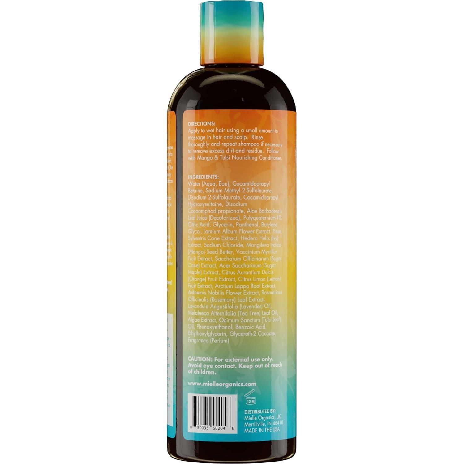 imageMielle Organics Mango amp Tulsi Nourishing Hair Shampoo Moisturizing Shampoo for Curly Hair Gently Cleanses amp Remove Scalp Impurities Nourishes Strengthens amp Balances Moisture 6 Fl OzMango