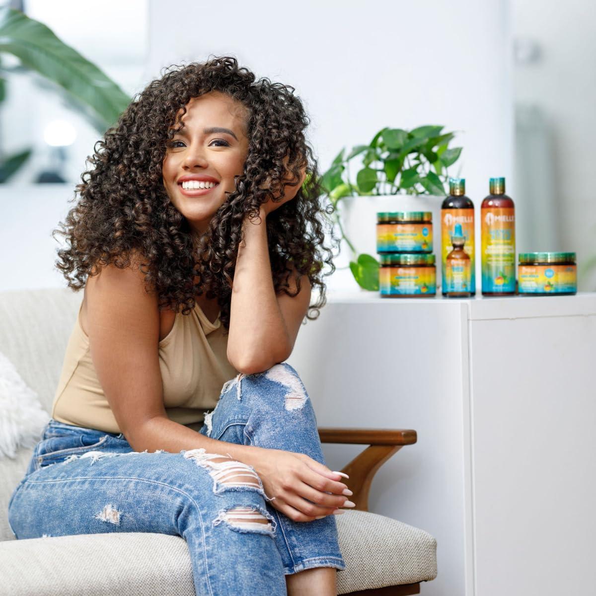 imageMielle Organics Mango amp Tulsi Nourishing Silk Texture Hair Mousse Weightless Foam amp Styling Mousse for Curly Hair Care Conditions Hydrates and Adds Shine 75 Fl Oz