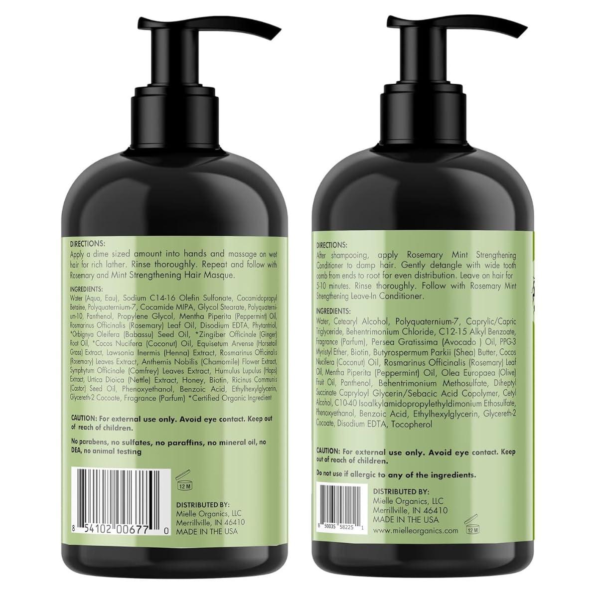 imageMielle Organics Mens Grooming Bundle Rosemary Mint 5Piece Complete Routine BiotinInfused Shampoo Conditioner Scalp amp Hair Oils Hair Quenching Pomade