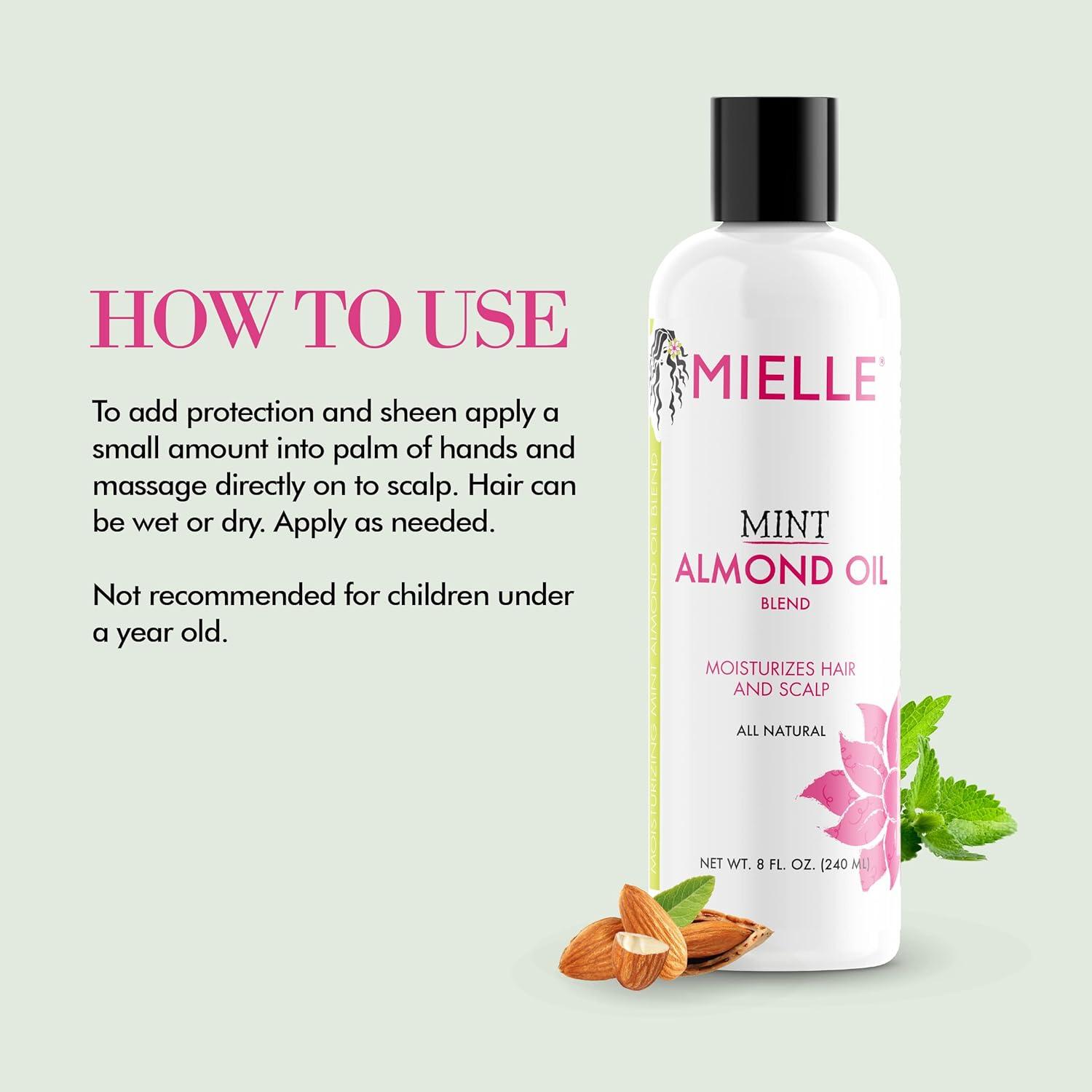 imageMielle Organics Mint Almond Oil Lightweight Dry Scalp Oil to Lock in Moisture and Help Encourage Longer Healthier Hair Suitable for All Hair Types 8 Fl Oz