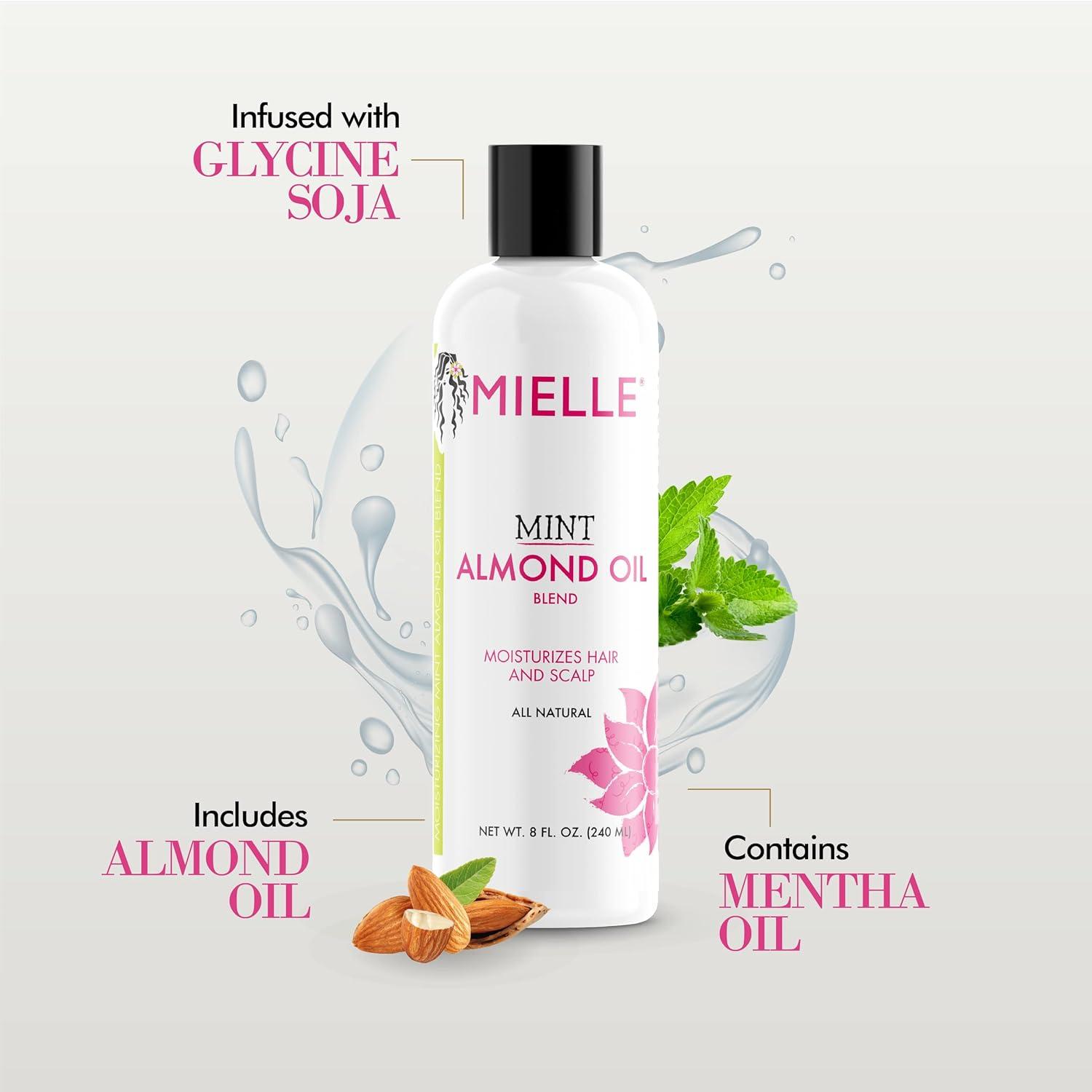 imageMielle Organics Mint Almond Oil Lightweight Dry Scalp Oil to Lock in Moisture and Help Encourage Longer Healthier Hair Suitable for All Hair Types 8 Fl Oz