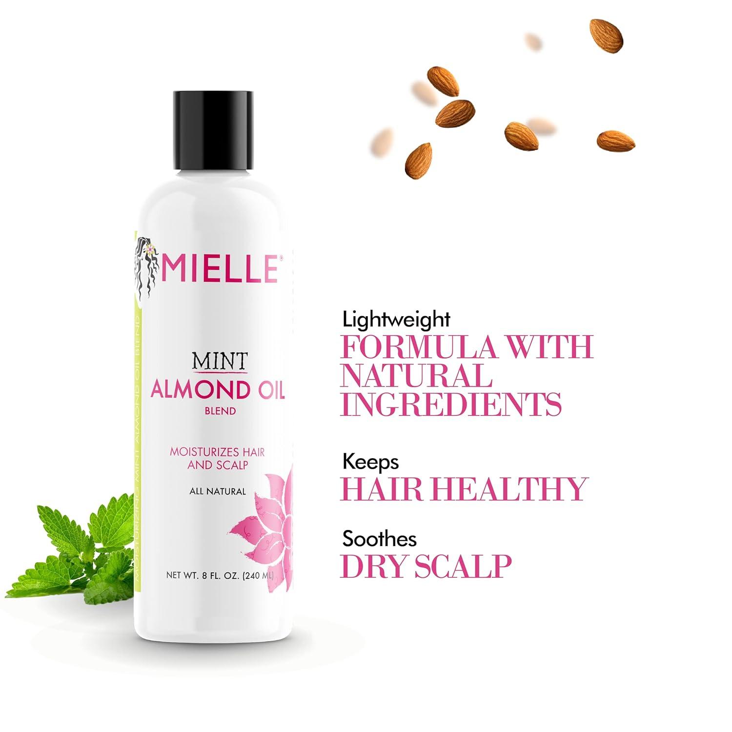 imageMielle Organics Mint Almond Oil Lightweight Dry Scalp Oil to Lock in Moisture and Help Encourage Longer Healthier Hair Suitable for All Hair Types 8 Fl Oz