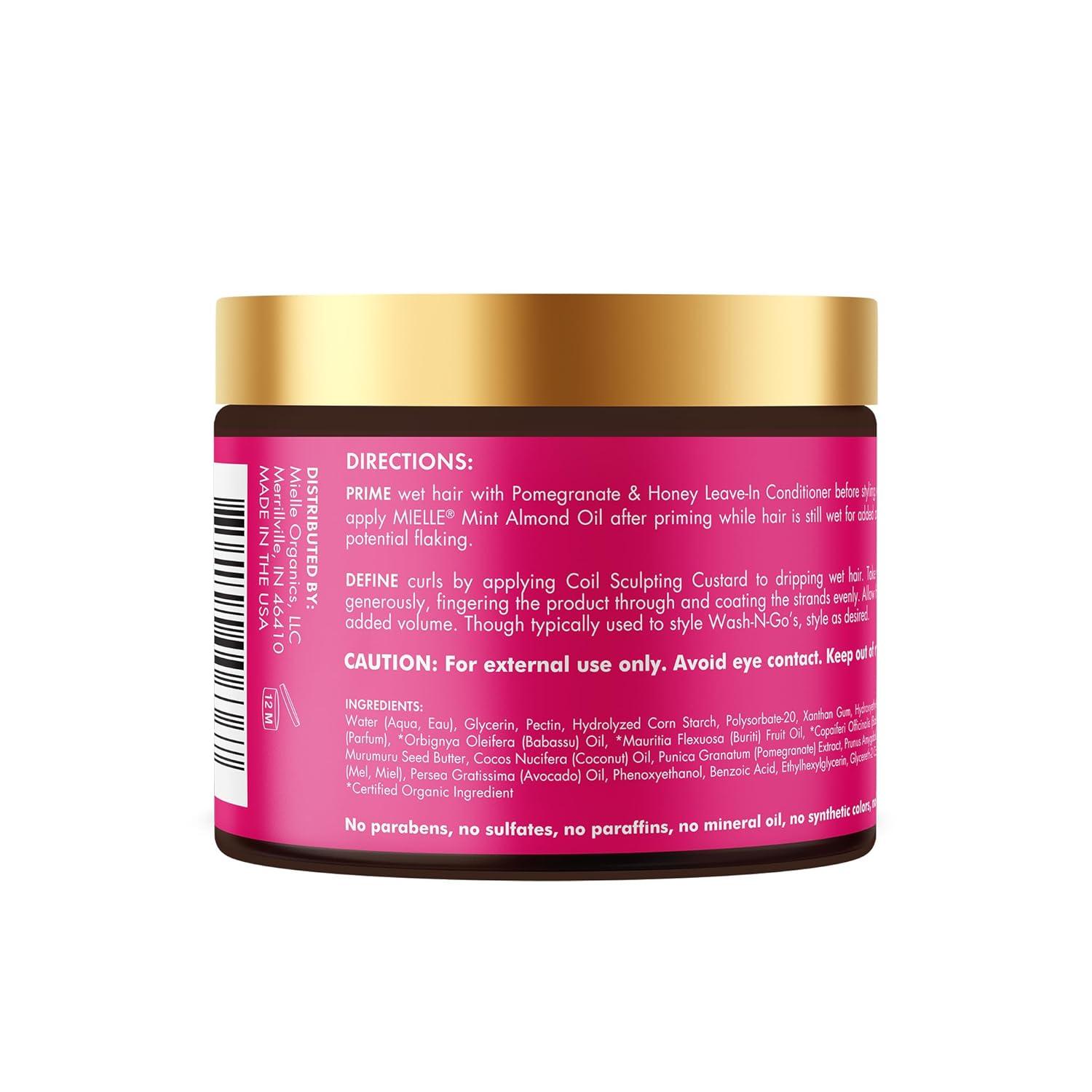 imageMielle Organics Pomegranate amp Honey Curl Cream Coil Sculpting Custard for Type 4 Hair Hydrates Controls Frizz Conditions amp Adds Shine12 Fl Oz
