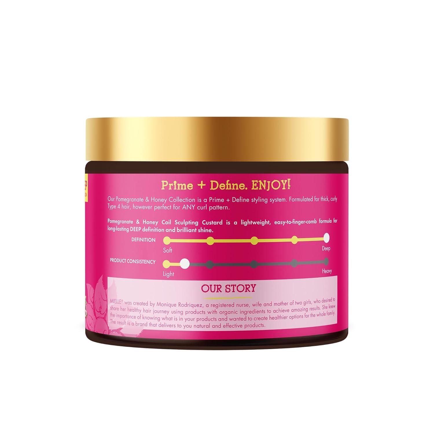 imageMielle Organics Pomegranate amp Honey Curl Cream Coil Sculpting Custard for Type 4 Hair Hydrates Controls Frizz Conditions amp Adds Shine12 Fl Oz