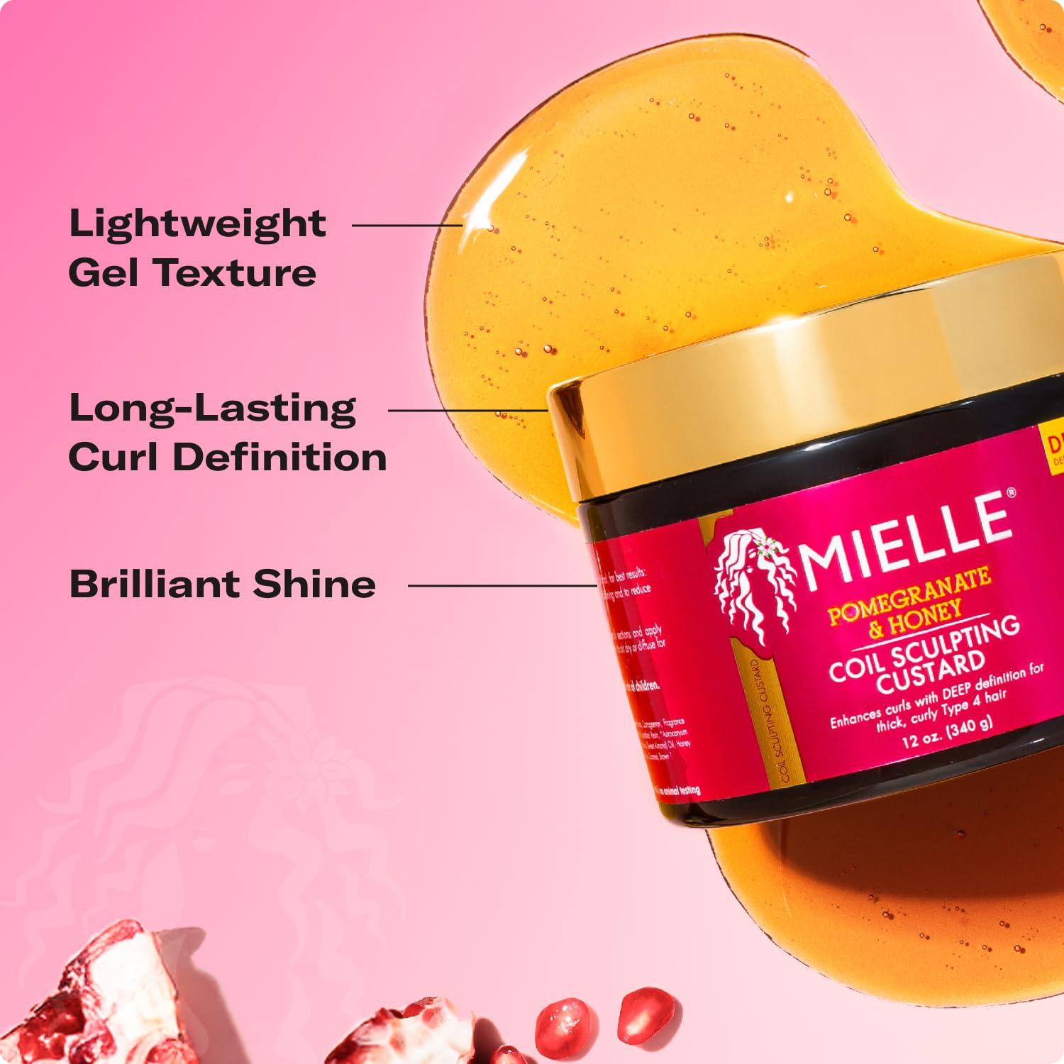 imageMielle Organics Pomegranate amp Honey Curl Cream Coil Sculpting Custard for Type 4 Hair Hydrates Controls Frizz Conditions amp Adds Shine12 Fl Oz