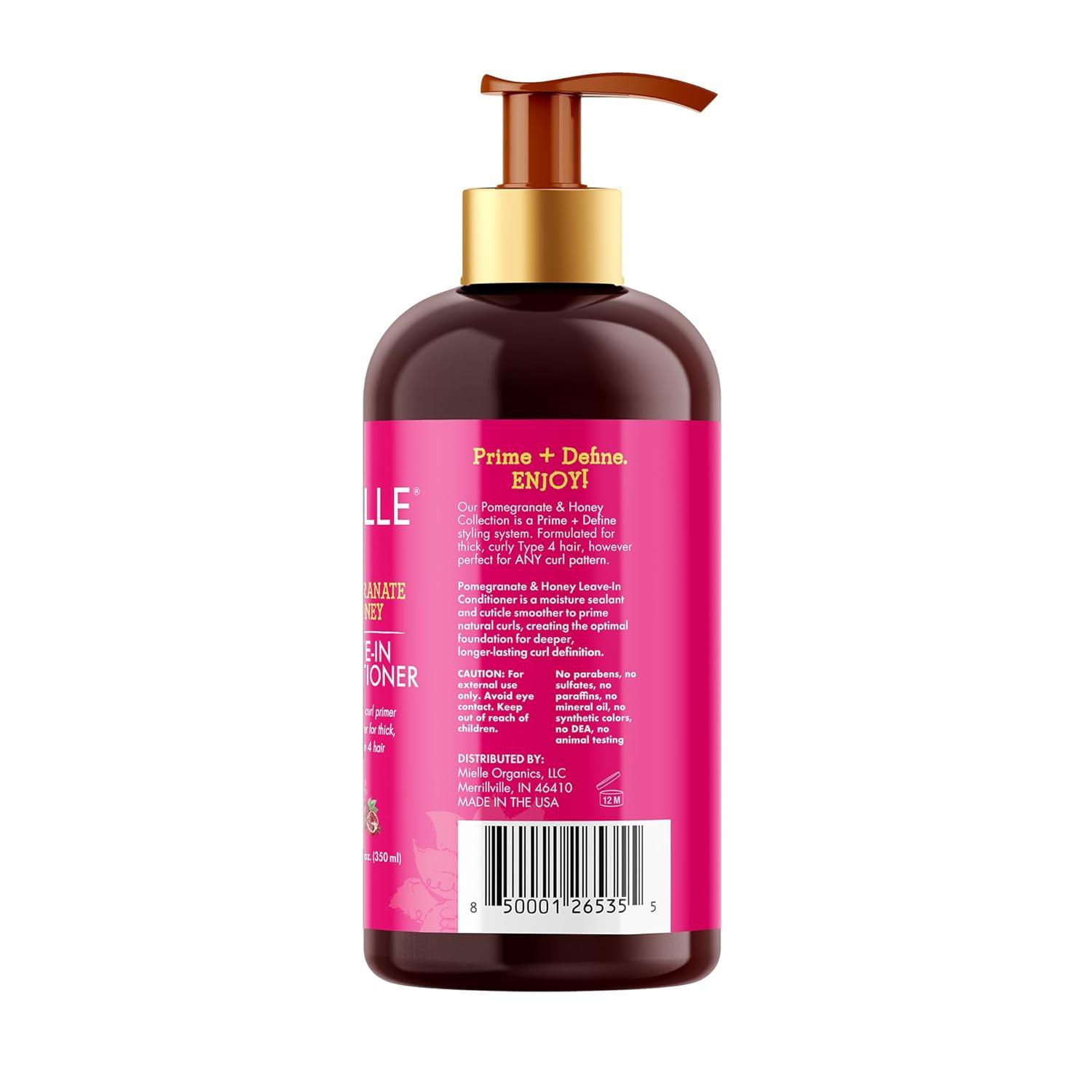 imageMielle Organics Pomegranate amp Honey LeaveIn Conditioner for Curly Hair Moisturizing Detangler amp Curly Hair Treatment to Help Repair Damage Prevent Frizz amp Improve Shine 12 Fl Oz12 Fl Oz Pack of 1
