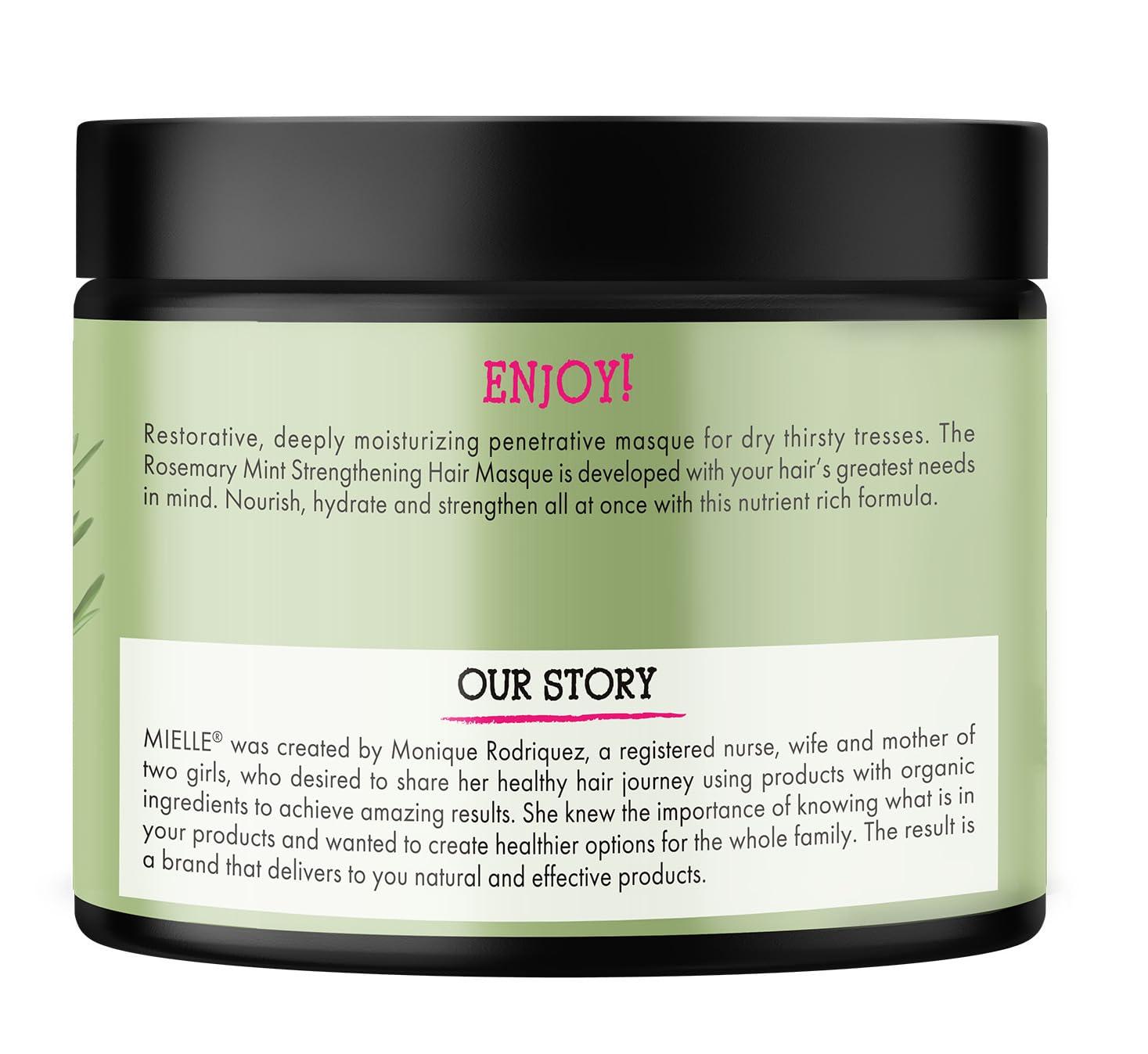 imageMielle Organics Rosemary Mint Strengthening Hair Mask Deep Conditioning Treatment Enriched with Biotin Honey amp Coconut Oil Helps Encourage Longer Healthier Strands 12 Ounce