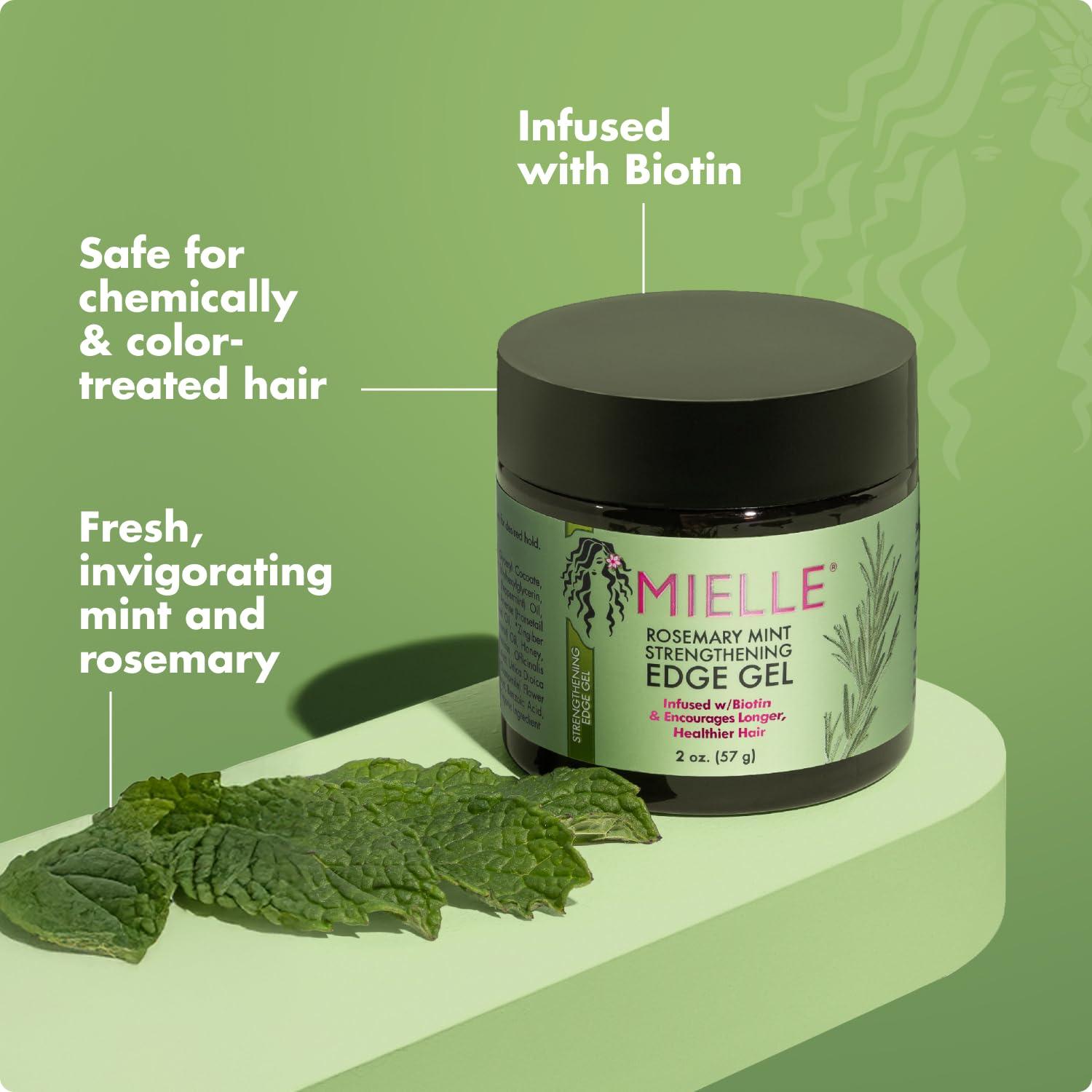 imageMielle Organics Rosemary amp Mint Edge Control Gel Strong Hold Hair amp Edge Gel for Women amp Men Infused with Biotin Coconut amp Babassu Oil to Encourage Longer Healthier Hair 2 Fl OzRosemary Mint