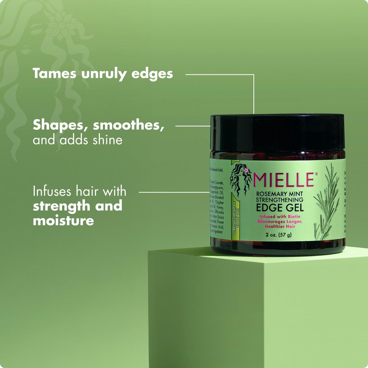 imageMielle Organics Rosemary amp Mint Edge Control Gel Strong Hold Hair amp Edge Gel for Women amp Men Infused with Biotin Coconut amp Babassu Oil to Encourage Longer Healthier Hair 2 Fl OzRosemary Mint