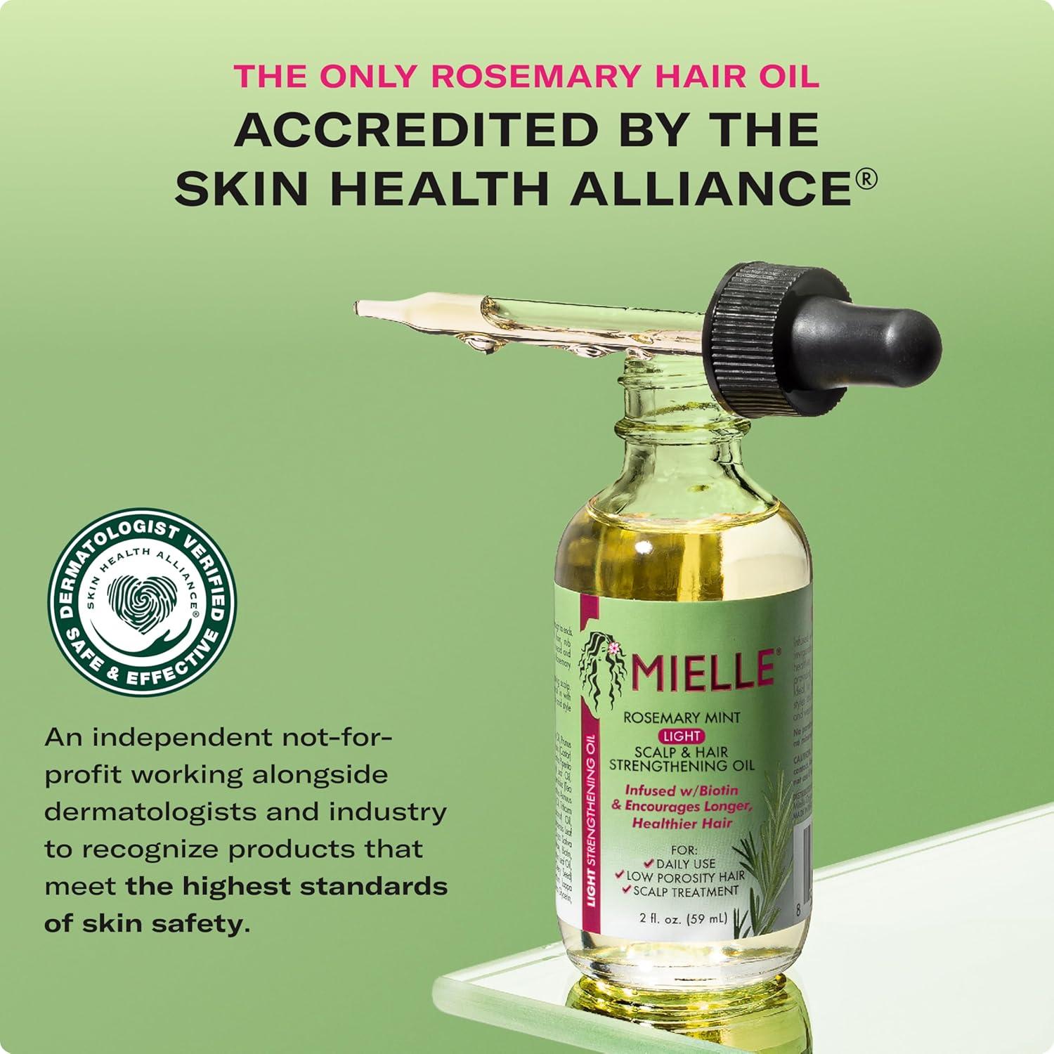 imageMielle Organics Rosemary amp Mint Light Hair Oil Split Ends amp Dry Scalp Treatment Infused with Biotin amp Essential Oils for Strengthening Soothing Moisturizing amp Encouraging Longer Hair 2 Oz