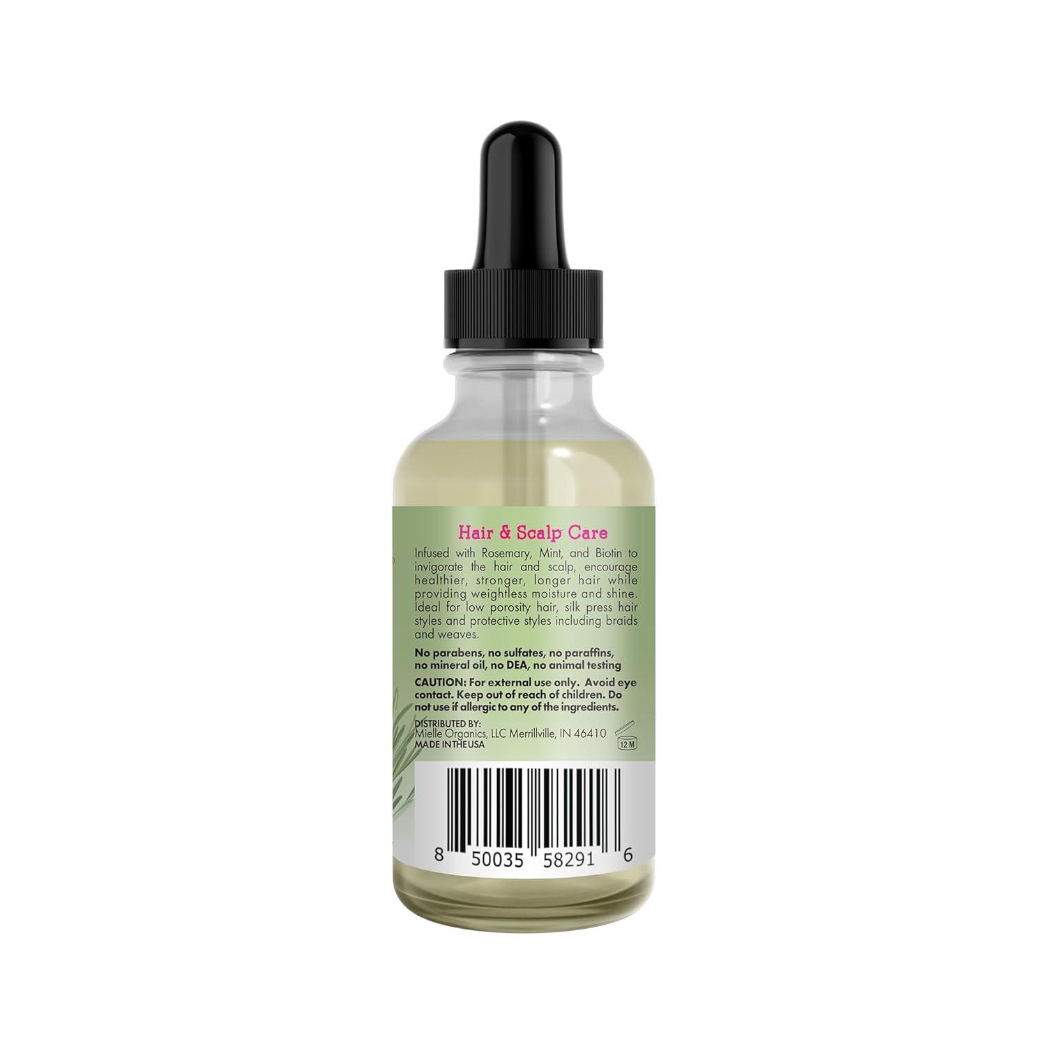 imageMielle Organics Rosemary amp Mint Light Hair Oil Split Ends amp Dry Scalp Treatment Infused with Biotin amp Essential Oils for Strengthening Soothing Moisturizing amp Encouraging Longer Hair 2 Oz