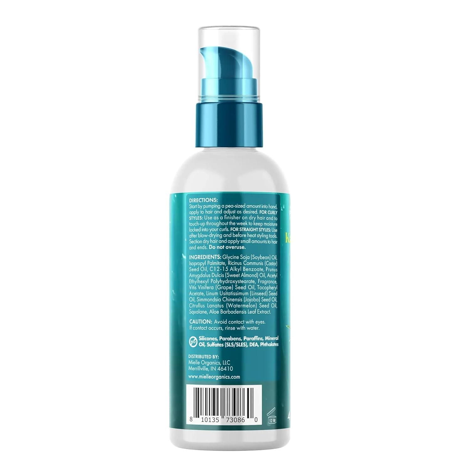imageMielle Organics Weightless Hair Oil Kalahari Melon amp Aloe Vera Deep LongLasting Hydration Hair Treatment for Dry Curly and Textured Hair Lightweight NonGreasy Formula 4 Ounce