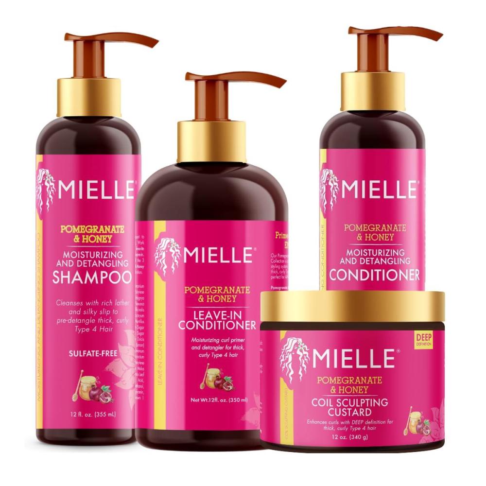 imageMielle 4C Bundle Shampoo Conditioner LeaveIn Conditioner Curl Gel Cream 4 Products
