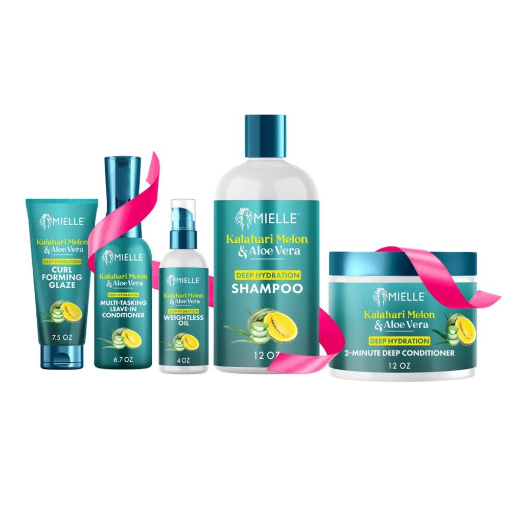 imageMielle Organics Kalahari Melon amp Aloe Vera Deep Hydration Collection Up to 5 Days of Moisture for Dry Curly Coily and Textured Hair Types