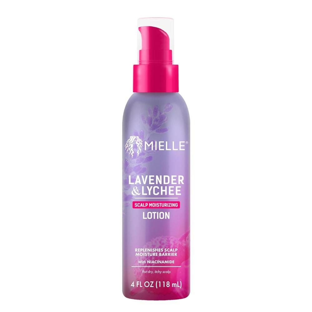imageMielle Organics Lavender amp Lychee Scalp Moisturizing Lotion LeaveIn Treatment for Dry Itchy Scalp Lightweight Scalp Moisturizer with Niacinamide Aloe Menthol Protective Styles 4 fl oz