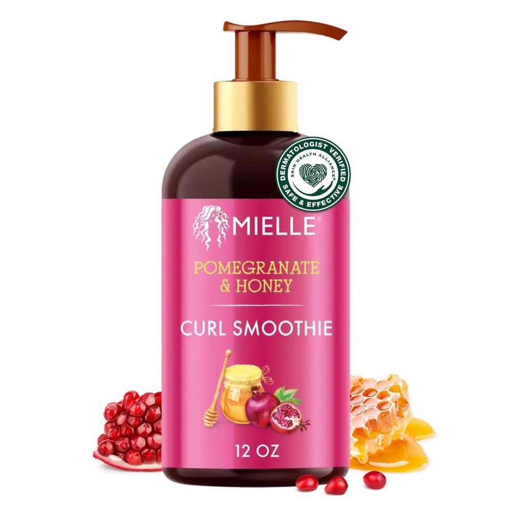 imageMielle Organics Pomegranate amp Honey Curl Enhancing Smoothie Moisturizing Curly Hair Cream for Type 4 Curly amp Coily Hair Softens Strengthens amp Defines Curls 12 Fl Oz