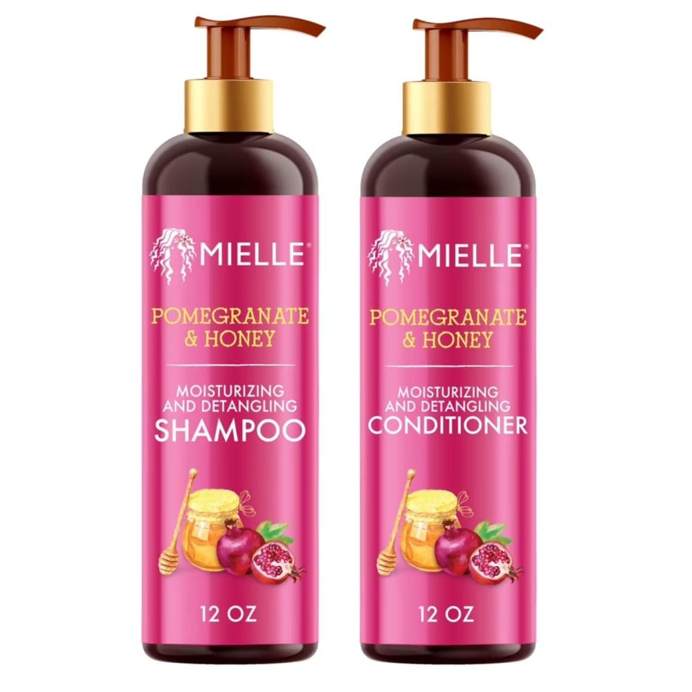 imageMielle Organics Pomegranate amp Honey Moisturizing and Detangling Shampoo and Conditioner for Type 4 Hair