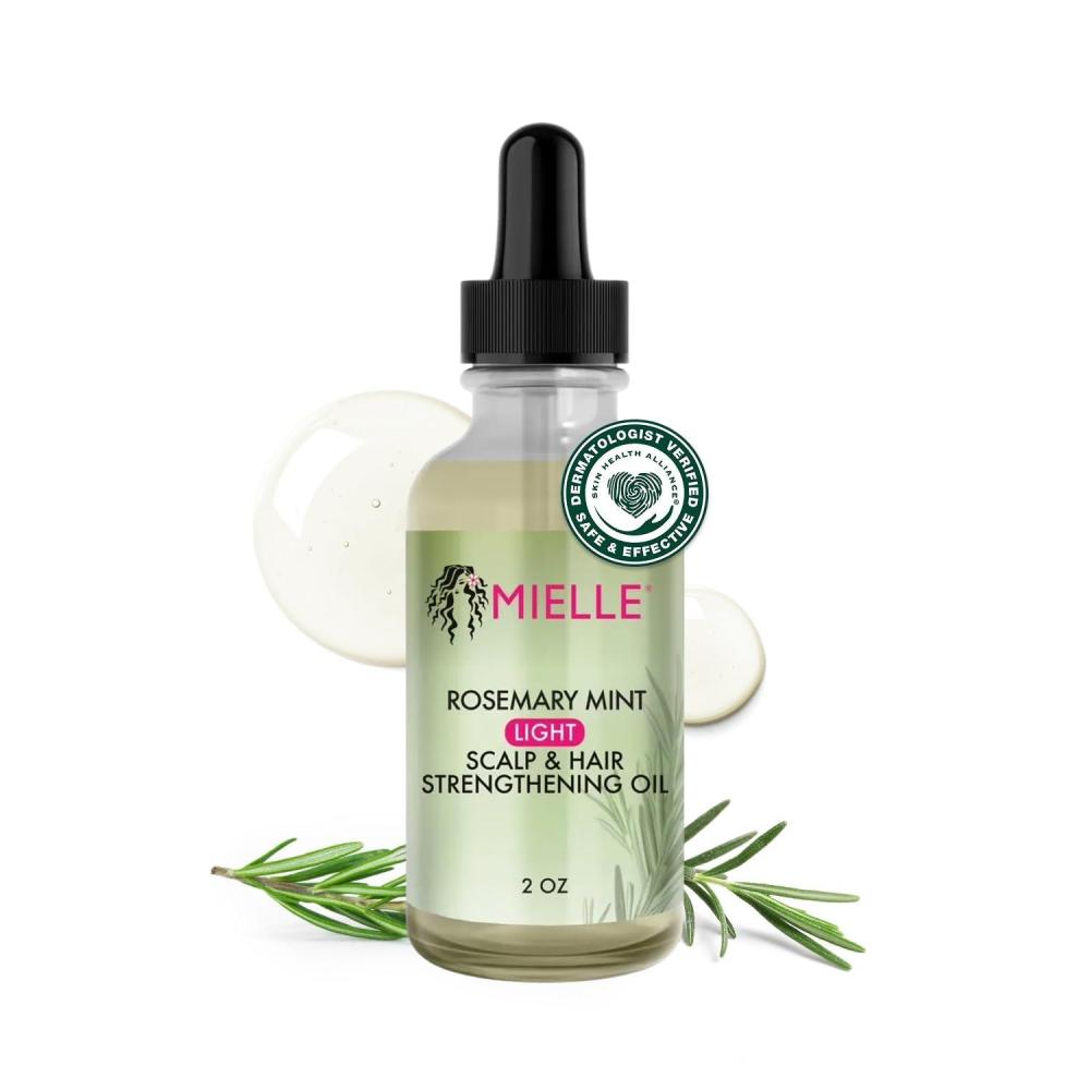 imageMielle Organics Rosemary amp Mint Light Hair Oil Split Ends amp Dry Scalp Treatment Infused with Biotin amp Essential Oils for Strengthening Soothing Moisturizing amp Encouraging Longer Hair 2 Oz