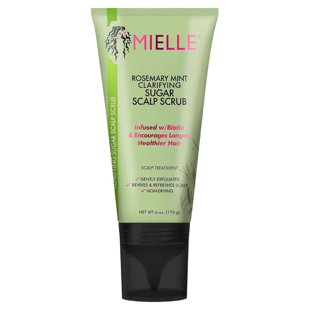 imageMielle Organics Rosemary amp Mint Sugar Exfoliating Scalp Scrub Gentle PreShampoo Dry Scalp Treatment for Oil amp Product Buildup Biotin Infused NonDrying Moisturizing Formula 6 Fl Oz