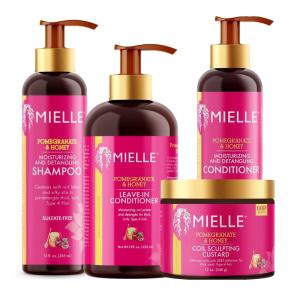 Mielle 4C Bundle – Shampoo, Conditioner, Leave-In Conditioner, Curl Gel Cream (4 Products)
