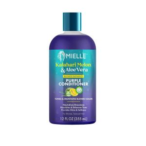 Mielle Kalahari Melon & Aloe Vera Purple Conditioner, Blonde Radiance Toning Conditioner for Brassy Hair, Moisturizing & Color-Safe for Blonde & Textured Hair, Sulfate-Free, 12 Ounce