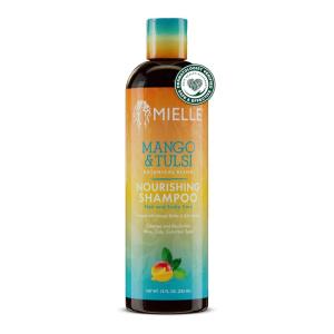 Mielle Organics Mango & Tulsi Nourishing Hair Shampoo – Moisturizing Shampoo for Curly Hair – Gently Cleanses & Remove Scalp Impurities – Nourishes, Strengthens & Balances Moisture (6 Fl Oz)(Mango)