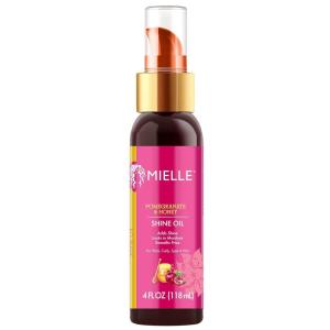 Mielle Organics Pomegranate & Honey Shine Oil, Lightweight Hair Oil for Curly & Coily Hair, Adds Shine, Locks in Moisture, Smooths Frizz, Heat Protection, Non-Greasy Finish, Type 4 Hair, 4 fl oz