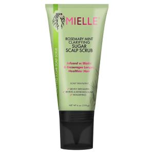 Mielle Organics Rosemary & Mint Sugar Exfoliating Scalp Scrub – Gentle Pre-Shampoo Dry Scalp Treatment for Oil & Product Buildup – Biotin Infused Non-Drying, Moisturizing Formula (6 Fl Oz)