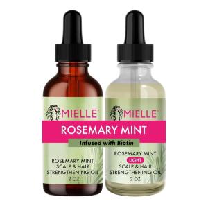 Mielle Rosemary Mint Scalp & Hair Oil Duo – Original and Light Variants for Split Ends, Dry Spots, Scalp Treatments & More (2 Products)