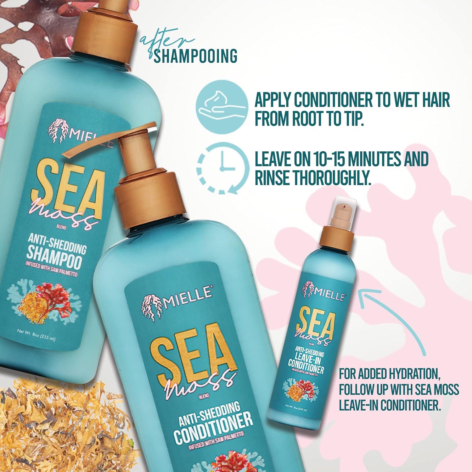 imageMielle Organics Sea Moss AntiShedding Hair Conditioner Hydrating Conditioner for Dry Hair Fortifies Strands for Reduced Shedding Improves Look and Feel with One Use 8 Oz8 Fl Oz Pack of 1