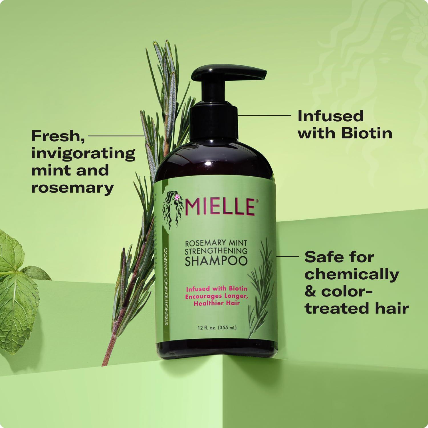 imageMielle Organics Rosemary Mint Hair Strengthening Biotin Shampoo Moisturizing Hair Shampoo for Women and Men to Gently Cleanse Repair amp Protect Strands 12 oz12 Fl Oz Pack of 1