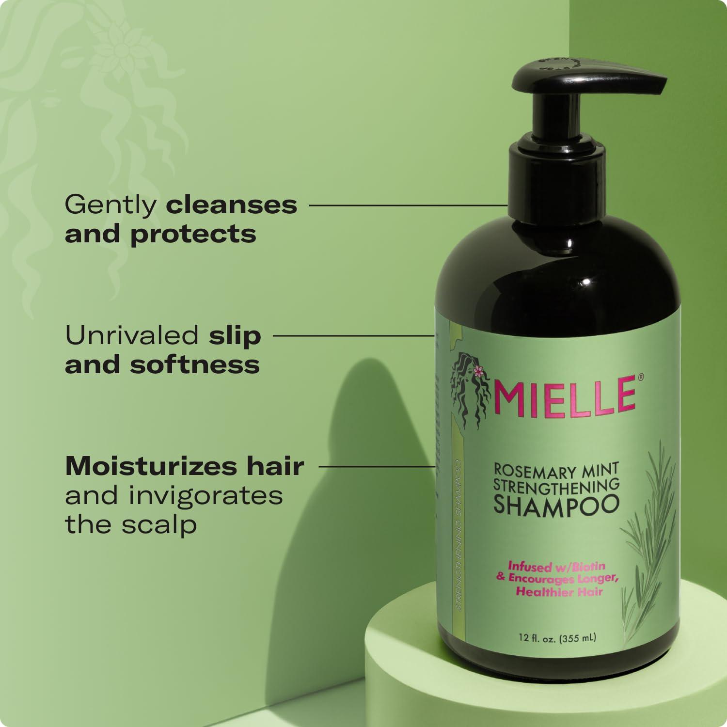 imageMielle Organics Rosemary Mint Hair Strengthening Biotin Shampoo Moisturizing Hair Shampoo for Women and Men to Gently Cleanse Repair amp Protect Strands 12 oz12 Fl Oz Pack of 1