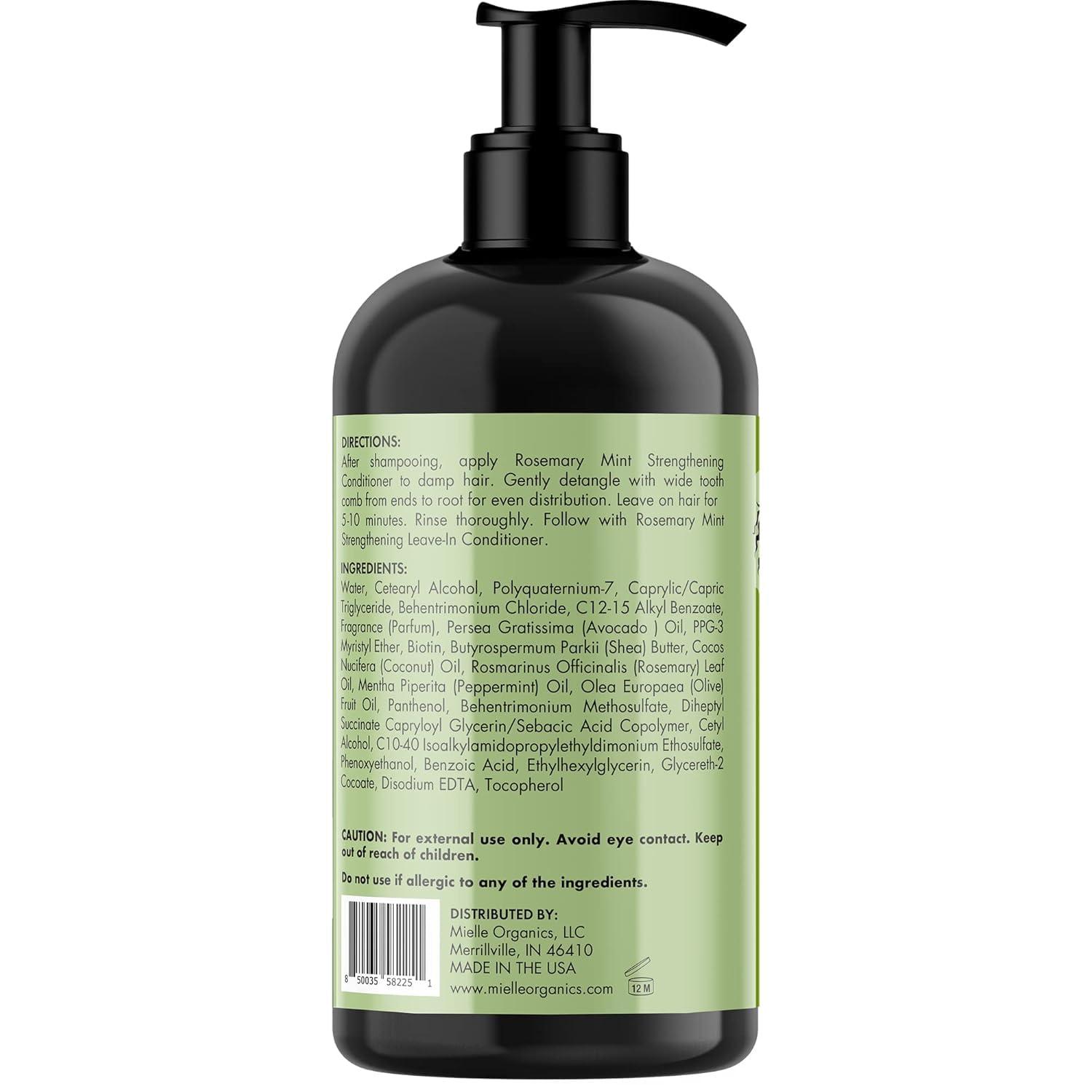 imageMielle Organics Rosemary Mint Strengthening Hair Conditioner for Women amp Men Biotin Infused Detangling amp Hydrating Conditioner to Increase Manageability amp Support Longer Healthier Strands 12 oz20 Ounce Pack of 1