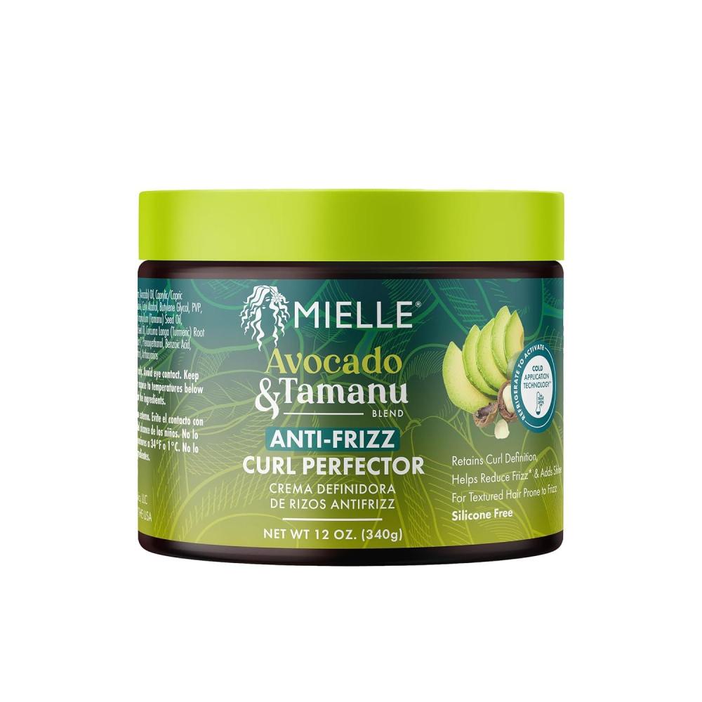 imageMielle Organics Avocado amp Tamanu AntiFrizz Curl Cream for Textured Hair Smoothing amp Defining Cream to Lock In Moisture amp Enhance Shine Curly Hair Styling Products for Women amp Men 12ozCurl Perfector