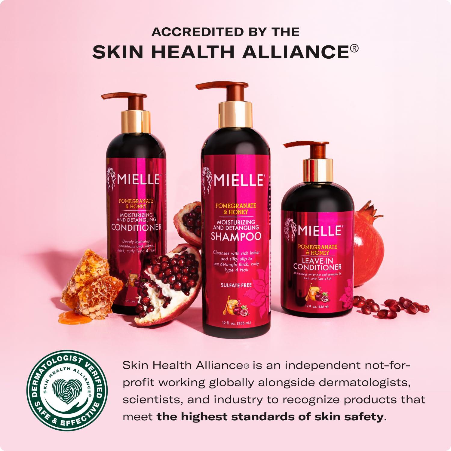 imageMielle Organics Pomegranate Honey Shampoo amp LeaveIn Conditioner for Thick Curly Type 4 Hair Moisturizing Curl Primer and Detangler Prevents Frizz for Damaged Hair Easy to Apply