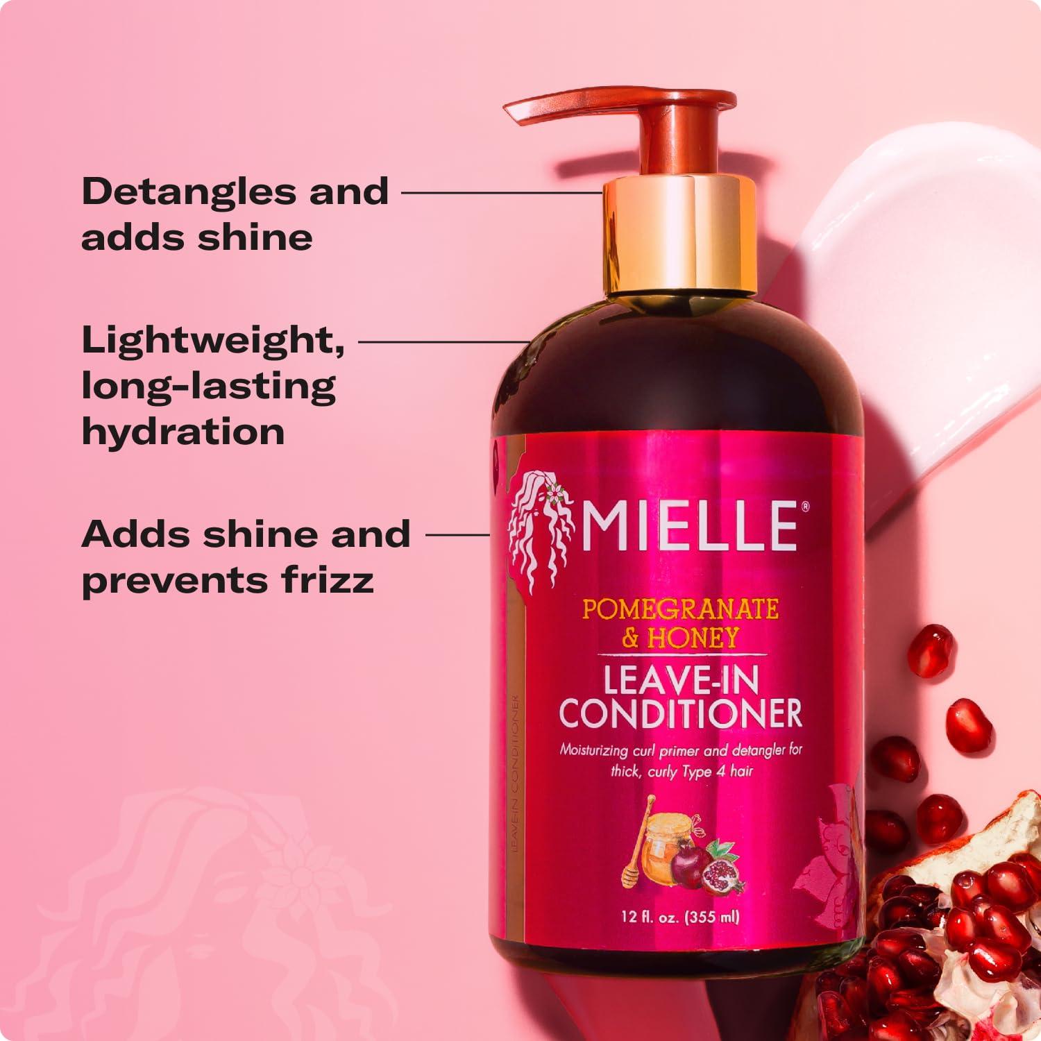 imageMielle Organics Pomegranate Honey Shampoo amp LeaveIn Conditioner for Thick Curly Type 4 Hair Moisturizing Curl Primer and Detangler Prevents Frizz for Damaged Hair Easy to Apply