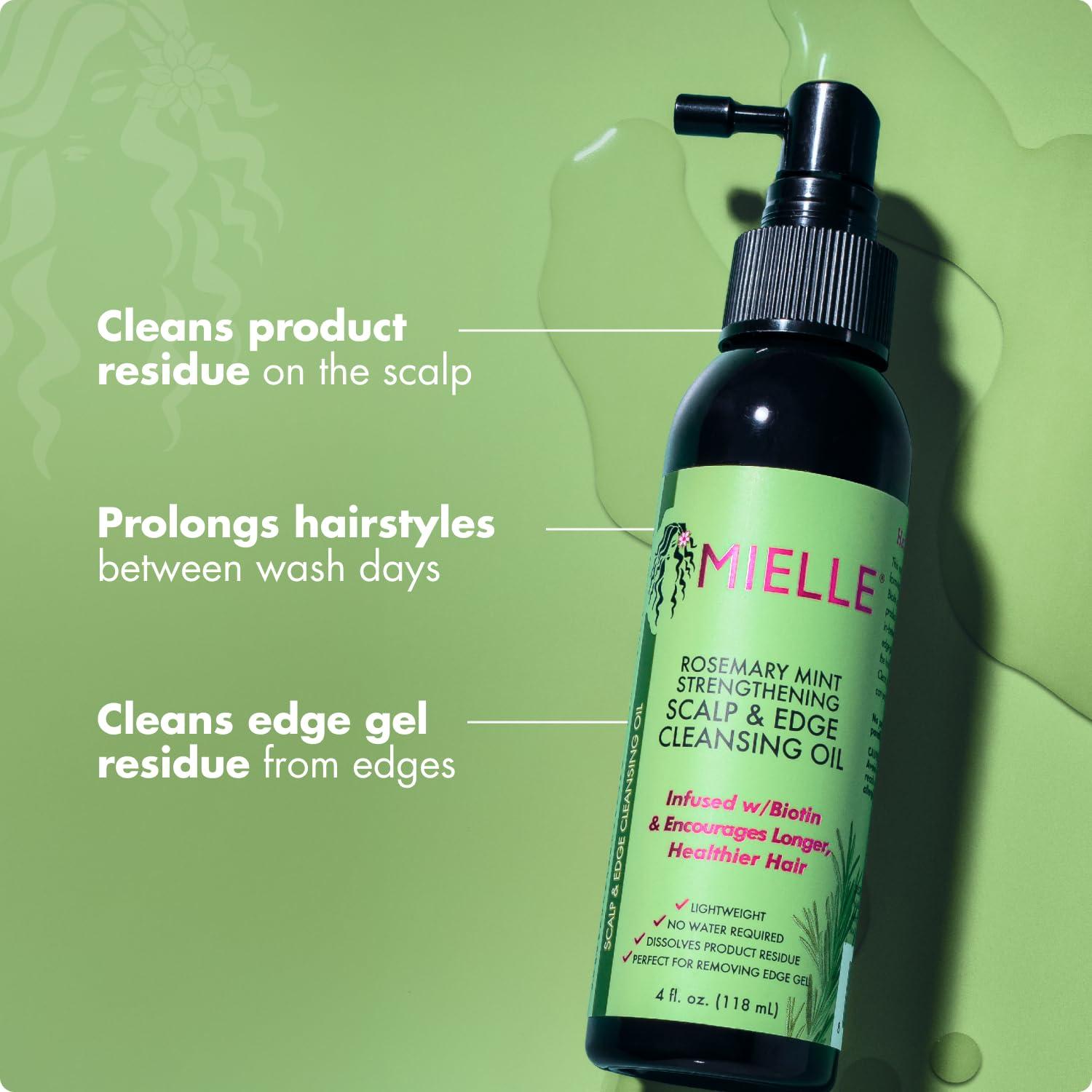 imageMielle Organics Rosemary amp Mint Scalp amp Edge Cleansing Hair Oil NoRinse Scalp Cleanser for Product Build Up Prolongs Hairstyles Between Wash Days amp Encourages Longer Healthier Hair 4 Oz