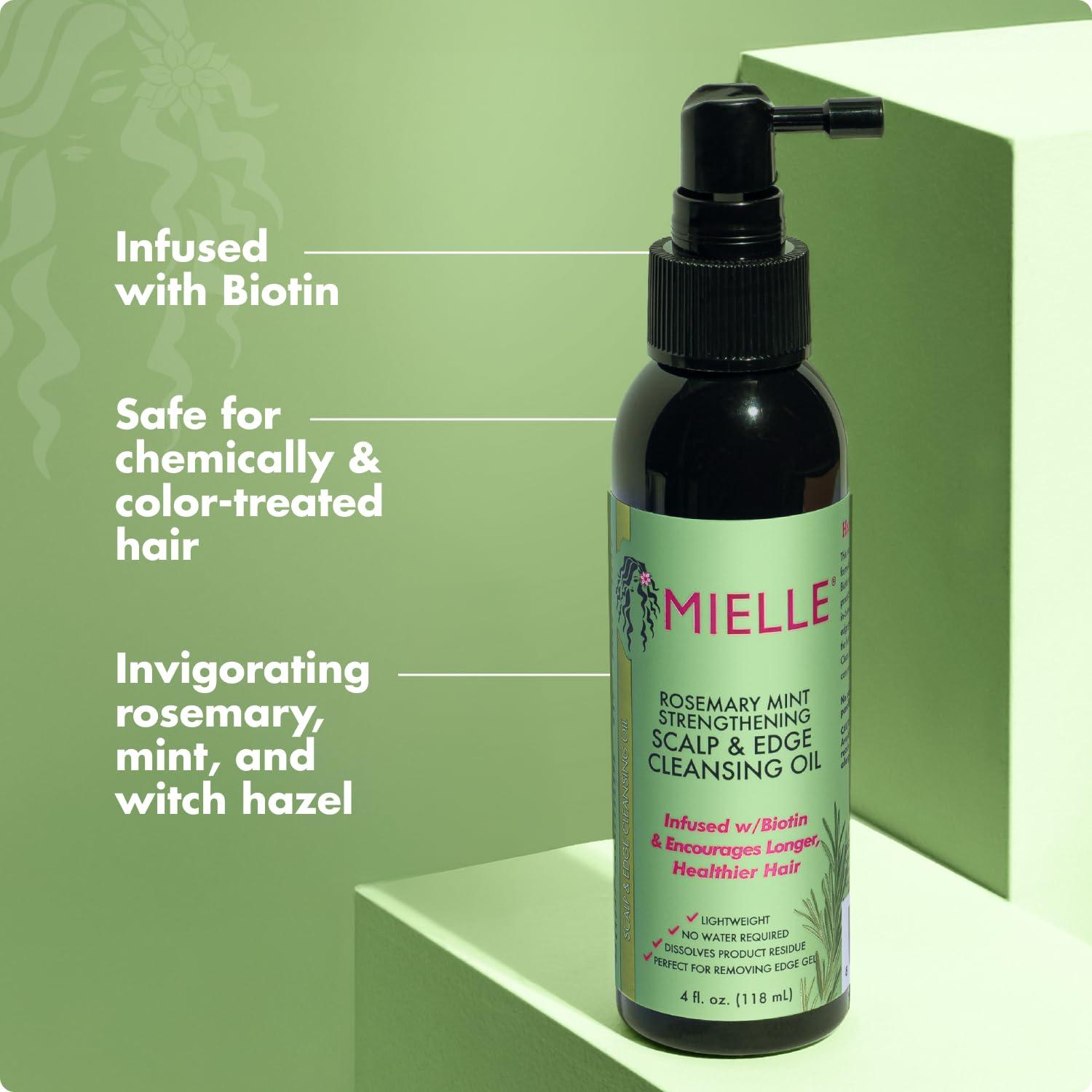 imageMielle Organics Rosemary amp Mint Scalp amp Edge Cleansing Hair Oil NoRinse Scalp Cleanser for Product Build Up Prolongs Hairstyles Between Wash Days amp Encourages Longer Healthier Hair 4 Oz