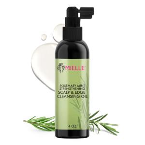 Mielle Organics Rosemary & Mint Scalp & Edge Cleansing Hair Oil – No-Rinse Scalp Cleanser for Product Build Up – Prolongs Hairstyles Between Wash Days & Encourages Longer, Healthier Hair (4 Oz)