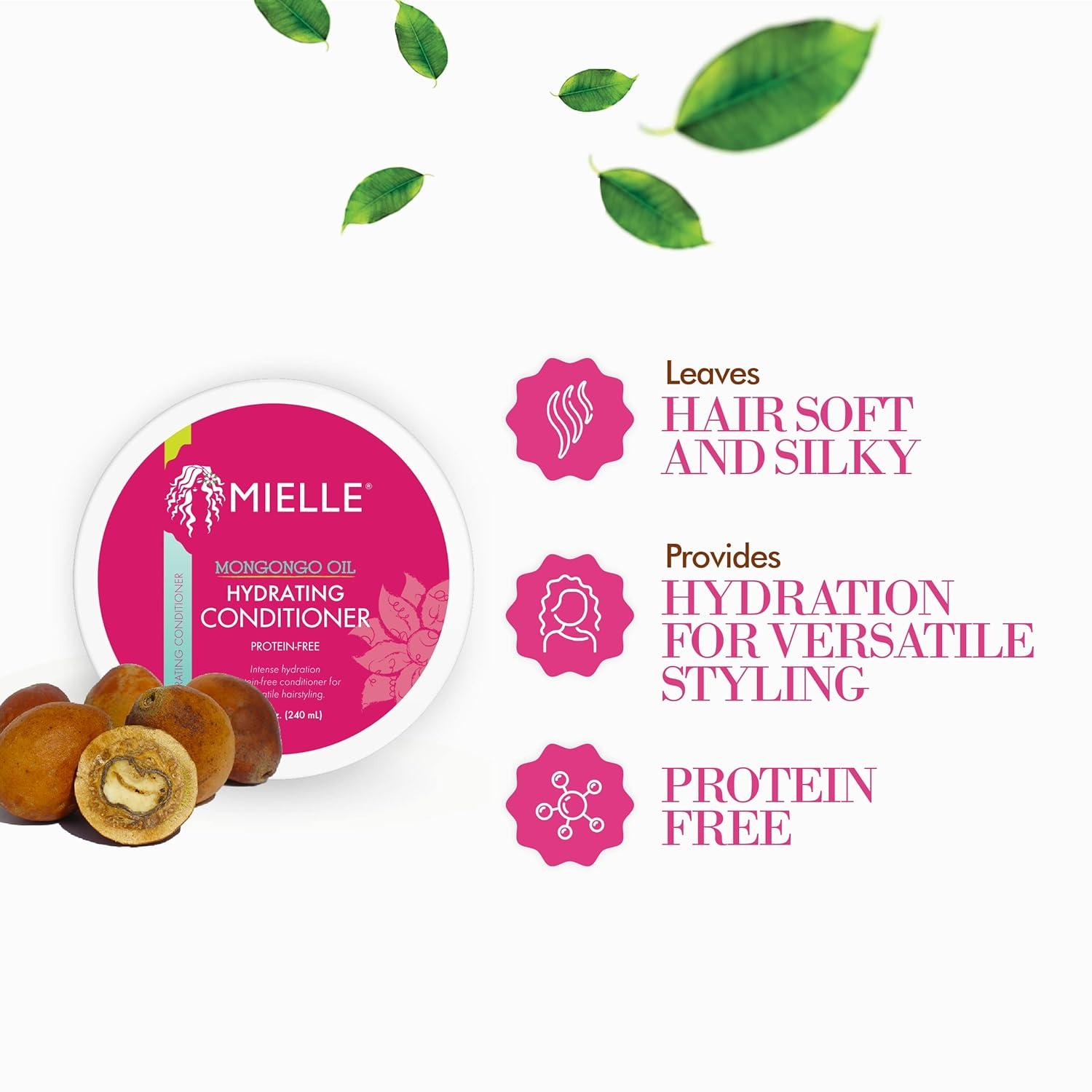 imageMielle Silk Press Bundle Exfoliating Shampoo Hydrating Conditioner Deep Conditioner Mongongo Heat Protectant Spray BiotinInfused Rosemary Hair Oil
