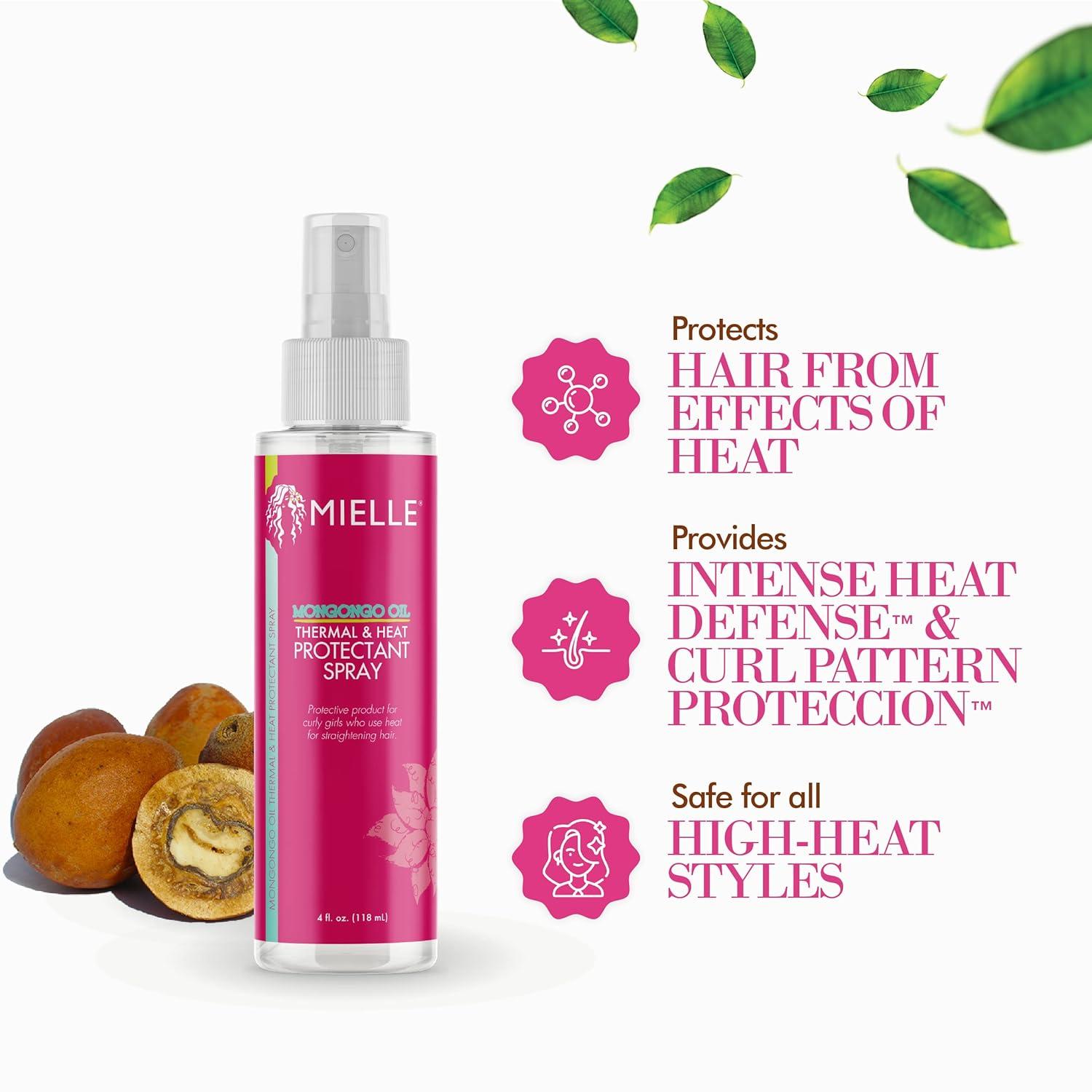 imageMielle Silk Press Bundle Exfoliating Shampoo Hydrating Conditioner Deep Conditioner Mongongo Heat Protectant Spray BiotinInfused Rosemary Hair Oil