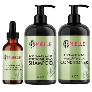 Mielle Organics Hair Strengthening Bundle – Oil, Shampoo and Conditioner